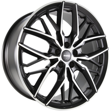8.5x20 ET35 - LK5/112 ML79.6 Momo Spider matt black diamond cut