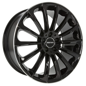 9x22 ET25 - LK5/112 ML66.6 GMP Stellar black polished lip
