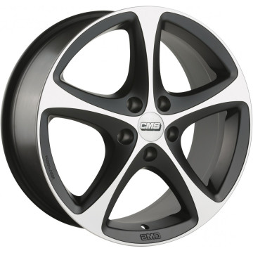 6.5x16 ET45 - LK5/100 ML57.1 CMS C12 diamant schwarz matt