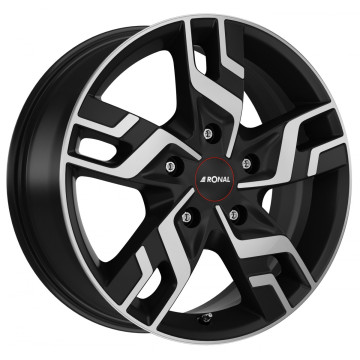 7x17 ET33 - LK5/130 ML84.1 Ronal R64 jetblack-matt-frontkopiert