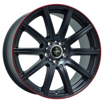 9.5x19 ET45 - LK5/112 ML66.6 Keskin KT16 Dynamic matt black lip red