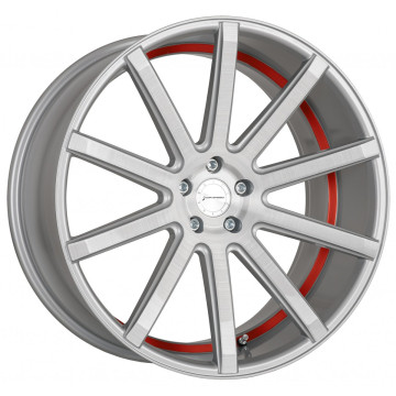 10.5x21 ET40 - LK5/114.3 ML73.1 Corspeed Deville silver-brushed-surface / Undercut Color Trim rot