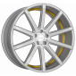 10.5x20 ET25 - LK5/112 ML73.1 Corspeed Deville silver-brushed-surface / Undercut Color Trim gelb - DS15