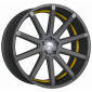 8.5x19 ET35 - LK5/112 ML73.1 Corspeed Deville gunmetal / Undercut Color Trim gelb - DS10