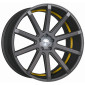 9x21 ET35 - LK5/112 ML73.1 Corspeed Deville gunmetal / Undercut Color Trim gelb
