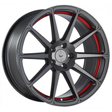 9.5x19 ET47 - LK5/112 ML73.1 Barracuda Project 2.0 mattgunmetal / Undercut Color Trim rot