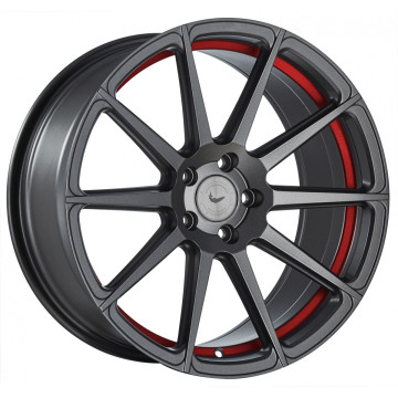 9.5x19 ET42 - LK5/112 ML73.1 Barracuda Project 2.0 mattgunmetal / Undercut Color Trim rot - DS5