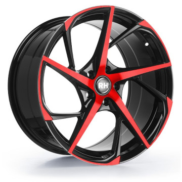 9.5x19 ET40 - LK5/120 ML74.1 RH Alurad RB12 color polished - red