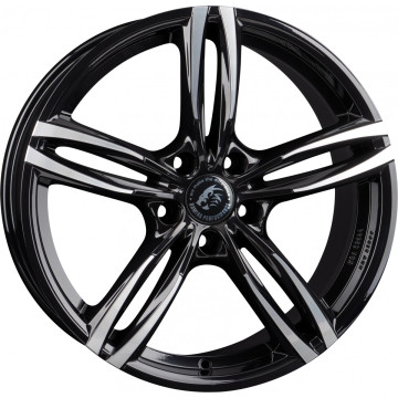 8x18 ET45 - LK5/120 ML72.6 Damina Performance DM03 black polished