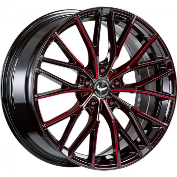8.5x18 ET43 - LK5/112 ML73.1 Barracuda Project 3.0 black gloss flashred