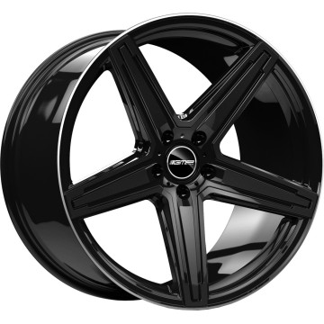 9x21 ET28 - LK5/112 ML75 GMP MK1 Concave shiny black diamond lip