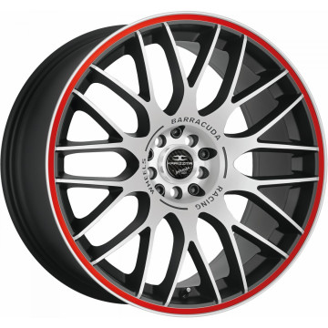 7.5x17 ET38 - LK4/108 ML73.1 Barracuda Karizzma mattblack-polished / Color Trim rot