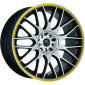 8x18 ET38 - LK5/120 ML72.6 Barracuda Karizzma mattblack-polished / Color Trim gelb
