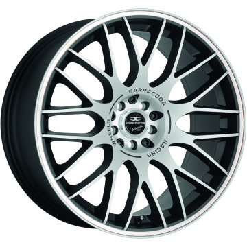 8x18 ET38 - LK5/120 ML72.6 Barracuda Karizzma mattblack-polished / Color Trim weiss