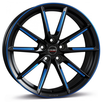 8x19 ET50 - LK5/112 ML57.1 Borbet LX black matt spoke rim blue polished