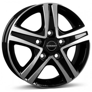 6x16 ET68 - LK5/118 ML71.1 Borbet CWD black polished glossy