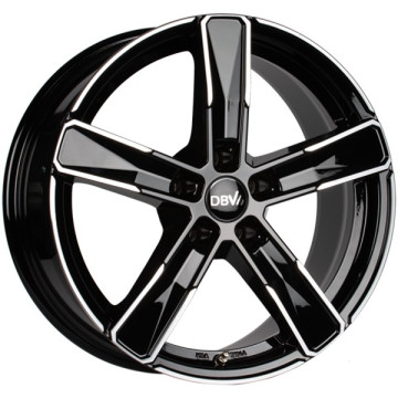 6.5x16 ET45 - LK5/100 ML60.1 DBV 5SP 004 schwarz glänzend front poliert