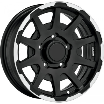5.5x16 ET0 - LK5/139.7 ML108.3 Sparco Dakar matt black lip polished