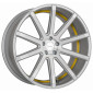10.5x20 ET15 - LK5/112 ML73.1 Corspeed Deville silver-brushed-surface / Undercut Color Trim gelb