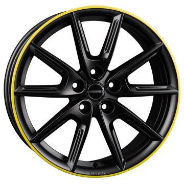 8x18 ET40 - LK5/112 ML66.6 Borbet LX18 black matt rim yellow