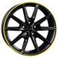 8x18 ET44 - LK5/112 ML57.1 Borbet LX18 black matt rim yellow