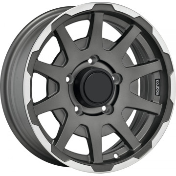 5.5x16 ET0 - LK5/139.7 ML108.3 Sparco Dakar matt dark graphite lip polished