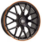 9.5x19 ET30 - LK5/112 ML66.6 MAM GT1 matt black lip orange