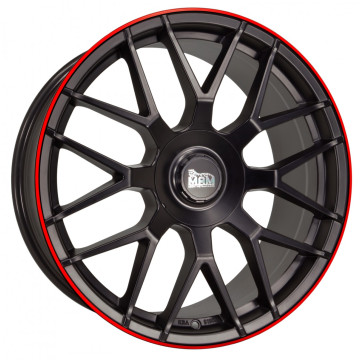 9.5x19 ET30 - LK5/112 ML66.6 MAM GT1 matt black lip red