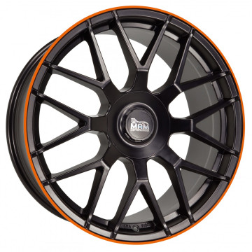 9.5x19 ET42 - LK5/112 ML66.6 MAM GT1 matt black lip orange