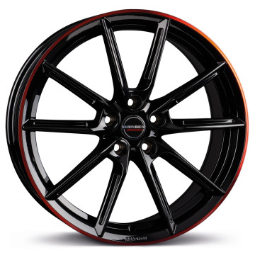 8.5x20 ET45 - LK5/112 ML57.1 Borbet LX black glossy rim red