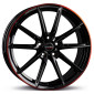 8.5x20 ET45 - LK5/112 ML57.1 Borbet LX black glossy rim red
