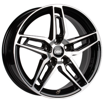 6.5x16 ET38 - LK5/112 ML70.1 DBV 5DS 005 schwarz glänzend poliert