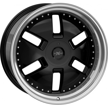 9x20 ET40 - LK5/112 ML66.6 Axxion Y1 schwarz glänzend lackiert mit hochglanzpoliertem Felgenbett