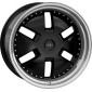 9x21 ET40 - LK5/112 ML66.6 Axxion Y1 schwarz glänzend lackiert mit hochglanzpoliertem Felgenbett