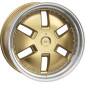 11x20 ET32 - LK5/112 ML66.6 Axxion Y1 gold glänzend lackiert mit hochglanzpoliertem Felgenbett