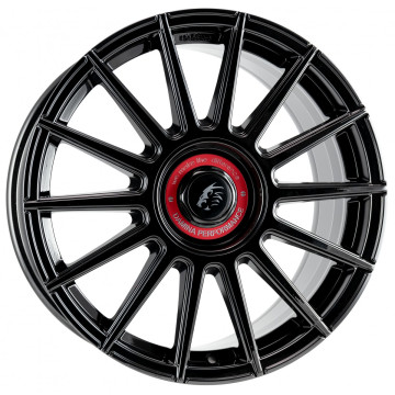 8x18 ET45 - LK5/112 ML72.6 Damina Performance DM09 black - Inlay red