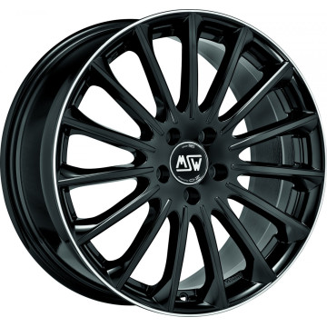 9x18 ET49 - LK5/112 ML66.46 MSW MSW 30 gloss black diamond lip