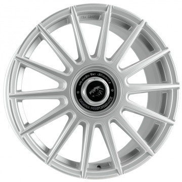 8x18 ET35 - LK5/112 ML72.6 Damina Performance DM09 silver - Inlay black