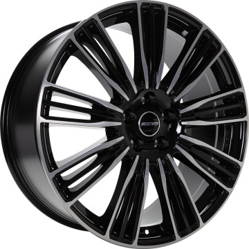 9.5x22 ET43 - LK5/120 ML72.6 GMP Coventry black diamond