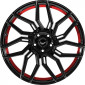 8.5x20 ET43 - LK5/112 ML73.1 Barracuda Dragoon higloss-black undercut trimline red