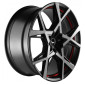 10x22 ET40 - LK5/120 ML73.1 Barracuda Project X black brushed surface undercut trimline red