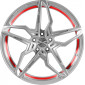 8.5x19 ET40 - LK5/108 ML73.1 Corspeed Kharma silver-brushed-surface undercut trimline red