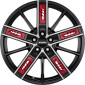 8x19 ET54 - LK5/112 ML66.5 Ronal R67 Red Left jetblack-frontkopiert