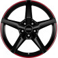 7.5x17 ET30 - LK5/112 ML66.5 Ronal R69 jetblack-red rim
