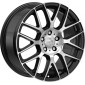 7.5x17 ET22 - LK4/108 ML72.6 2DRV WH26 schwarz hochglanzpoliert