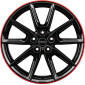 8x19 ET45 - LK5/114.3 ML72.5 Borbet LX19 black glossy red ring