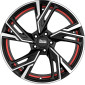 6.5x16 ET37 - LK4/108 ML63.4 MAM RS5 black front polish red inside