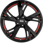 7.5x17 ET35 - LK5/120 ML72.6 MAM RS5 black painted red inside