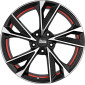 7x16 ET35 - LK5/120 ML72.6 MAM RS6 black front polish red inside