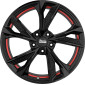 7.5x17 ET45 - LK5/108 ML72.6 MAM RS6 black painted red inside